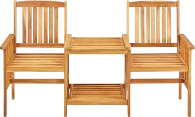 Obrázok produktu pre vidaXL Záhradné stoličky s čajovým stolíkom 159x61x92 cm Masívne drevo Akácia