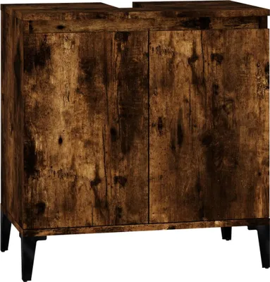 Obrázok produktu pre vidaXL Umývadlo Vanity Unit Smoked Oak 58x33x60 cm Drevo Materiál