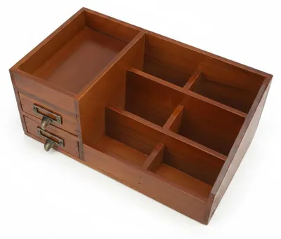 Produktbild von InAndOutdoorMatch - Holz-Büro-Organizer - 2 Schubladen, KI-generiertes Bild