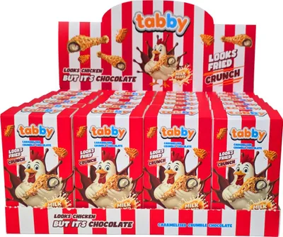 Produktbild von Tabby Milk Cream Filled Chicken Chocolate 24 x 50g Vorratspack