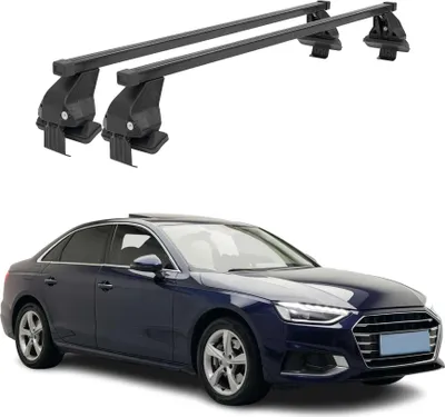 Image de Menabo Barres de toit Transversales pour Audi A4 B9 Berline 2020-25 FL Noir 2x