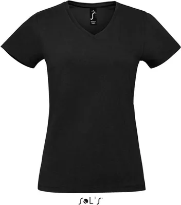 Produktbild von SOLs 02941 | Damen Imperial V-Neck Women T-Shirt - V-Ausschnitt - Farbe: Deep Black - Größe: M