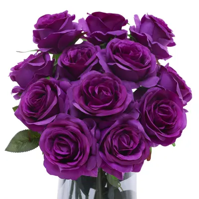 12 Kunstrosen, Seidenblumen, lila, 50,8 cm, für Dekoration