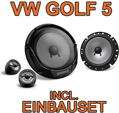 Produktbild von Heck - KENWOOD KFC-E170P - 16,5cm 2-Wege Lautsprecher Einbauset passend für VW Golf 5 - justSOUND
