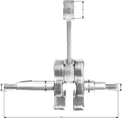 Obrázok produktu pre Kľukový hriadeľ kosačiek NAC WLBC520 1E44F-2A-22