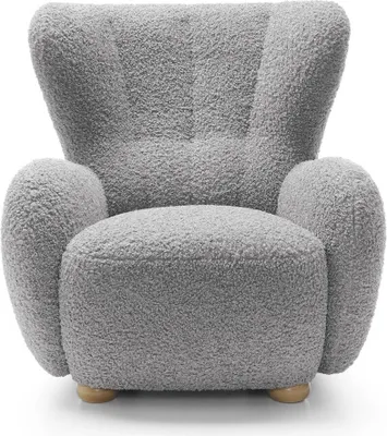Obrázek produktu pro BETTSO TEDDY křeslo látkové plyšové pohodlné do ložnice šedé