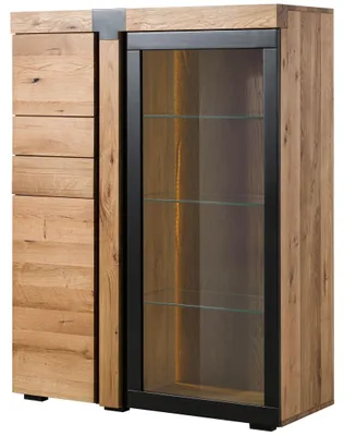 Immagine prodotto di MASSIVMOEBEL24 | Credenza in legno di Quercia selvatica 110x45x144 oliato / naturale ROTTERDAM #100