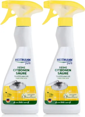 Produktbild von Heitmann pure Reine Citronen Säure Sprayflasche 500ml gegen Kalk (2er Pack)