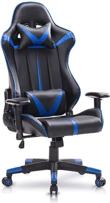 Zdjęcie produktu dla Fotel gamingowy Bolt Edge – niebieski/czarny – oparcie i podłokietniki – regulowany – ergonomiczny