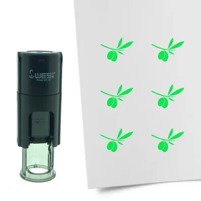 Produktbild von CombiCraft Selbstfärbender Stempel 'Olivenzweig' in der Farbe Grün, Ø10mm