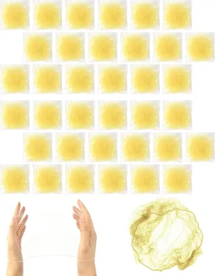Produktbild von Elastische Haarnetze 35 Stück Goldfarben