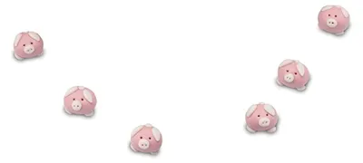 Produktbild von Set = 6 Ersatzschweinchen für Funny Pigz