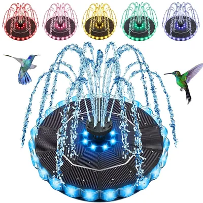 Produktbild von LED Solar Springbrunnen, Solarpumpen, Solar Teichpumpe, Solar Wasserpumpe, Solar Schwimmender, Fontäne Pumpe, für Garten, Vogel-Bad