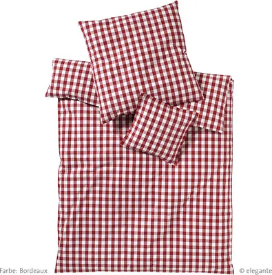 Produktbild von elegante Perkal-Bettwäsche-Garnitur Quadro Farbe hellblau Größe 240x220+2x80x80