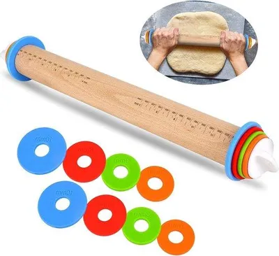 Obrázek produktu pro Váleček na těsto 36 cm s odnímatelnými kroužky a nepřilnavým povrchem
