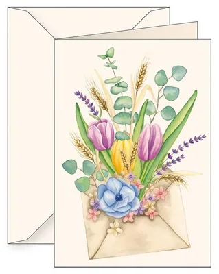 Image de Carnet B6 avec pochette « Bouquet de fleurs »