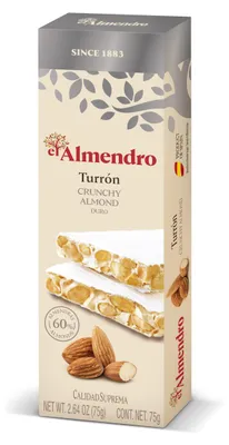 Zdjęcie produktu dla El Almendro Turron Duro biały nugat z prażonymi migdałami 75g