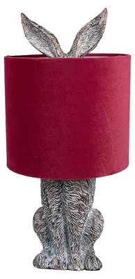 Productafbeelding van Clayre & Eef Tafel lamp, konijn, Ø 20x43 cm, bruin/rood, polyresin