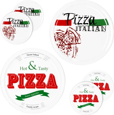 Produktbild von 6er Set Pizzateller Pizza Italian & Hot and Tasty Ø 30cm weiß Pizza XL-Teller