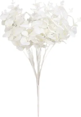 Produktbild von 20 Zweige 18,5 \" Flowers Künstliche Eukalyptus-Stiele Bouquet Eukalyptus-Blätter für Tischvase Hochzeit Tischdekoration DIY Blumendekor Farbe Weiß