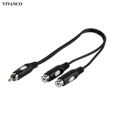 Produktbild von ViVanco™46027, Schwarz, RCA, 2 x RCA, Männlich, Weiblich, Sichtverpackung