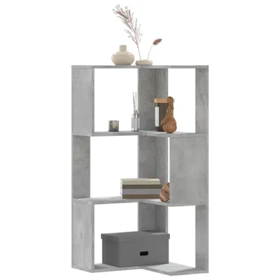 Produktbild von "im Angebot" Büroregal modern - Eck-Bücherregal stilvolle - 3 Böden Betongrau 50x50x102 cm Holzwerkstoff - Aktenregal CC23828