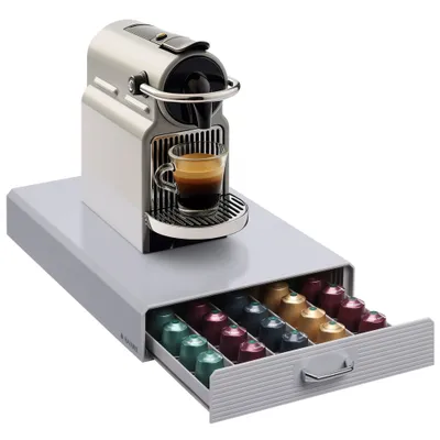 Produktbild von Navaris Kapselhalter kompatibel mit Nespresso Kapseln - Aufbewahrung für 50 Kaffeekapseln für Kapselmaschine - Aufbewahrungsbox Kaffeekapseln - Grau