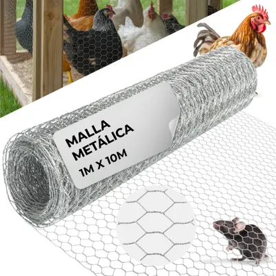 Imagen del producto de Malla GARDEN HEX ZN 1000/16/0,7 mm, hexagonal, para jardines y cercas, paquete de 10 metros
