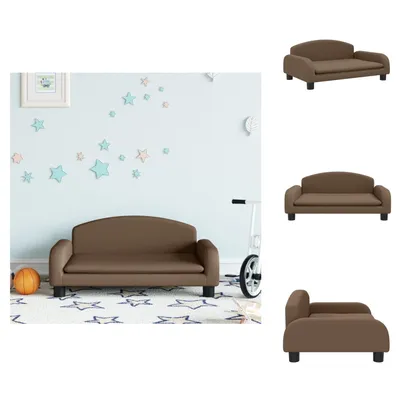 Zdjęcie produktu dla vidaXL Sofa dziecięca brązowa 70x45x30 cm tkanina - Meble dla niemowląt i małych dzieci