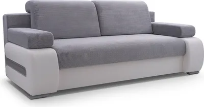 Produktbild von Sofa mit Schlaffunktion und Bettkasten, Couch für Wohnzimmer, Schlafsofa Federkern Sofagarnitur Polstersofa Wohnlandschaft mit Bettfunktion - 206 x 96 x 85 - York (Hellgrau + Dunkelgrau)