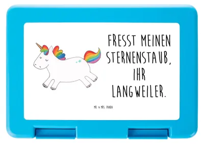 Produktbild von Mr. & Mrs. Panda Lunchbox Einhorn Happy - Weiß - Geschenk, Lebensfreude, Picknickbox, Snackbox, Bento Box, Spaß, Lächeln, Deko, Bentobox, Brot Aufbewahrungsbox, Einhörner