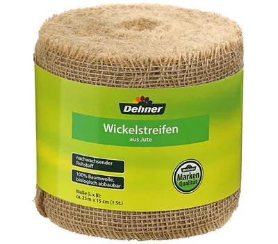 Produktbild von Dehner Jute-Wickelstreifen, ca. 25 m x 15 cm, Baumwolle, beige