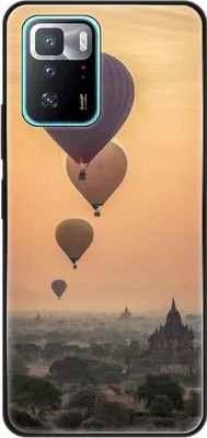 Produktbild von König Design Hülle kompatibel mit Xiaomi Poco X3 GT Kunststoff Soft Handyhülle - Handy Case Heißluftballons