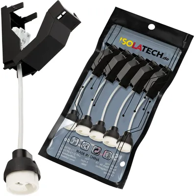 Immagine prodotto di ISOLATECH: 5 portalampade ceramici GU10 ignifughi con scatola di collegamento – confezione da 5 pezzi