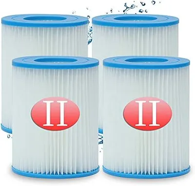 Produktbild von Filterkartusche Typ II für Bestway Poolpumpe, Ersatzfilterkartusche für Bestway 58094, Kapazität: 2006/3028 l/h (4 Stück)