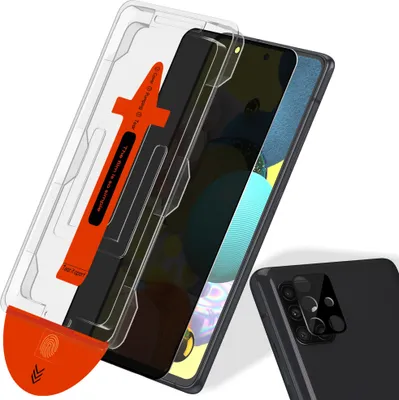Obrázok produktu pre 1-balenie Samsung A51 Ochranné sklo na displej & 1-balenie ochrana objektívu - Tvrdené sklo | [Automatická inštalácia] - Bez bublín