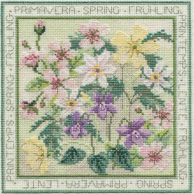 Zdjęcie produktu dla Zestaw do haftu krzyżykowego Bothy Threads "Cztery pory roku wiosna", 16,5x16,5cm, DWFS01, wzór liczony