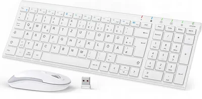 Produktbild von iClever 2.4G Kabellose Tastatur QWERTZ Ultraflach Weiß