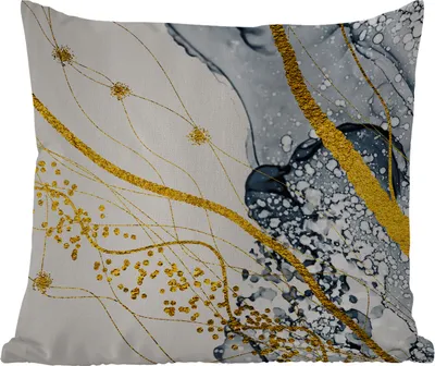 Produktbild von MuchoWow® Outdoor Kissen - Abstrakt - Gold - Natur - Kunst - 50x50 cm - Wetterfest - Lounge Kissen - Komfortabel - Kissen mit Bild