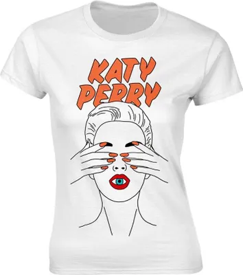 Productafbeelding van Katy Perry - "Illustrated" T-shirt voor dames, model PH2852 (maat L), wit