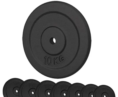 Obrázek produktu pro Kotouč na činku, 10 kg, litina, průměr 25 mm, pro posilování