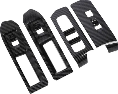 Obrázek produktu pro 4ks kryt panelu spínače oken Carbon Fiber Style Dekorace interiéru Okno ovládacího panelu Trim pro Tacoma 2024
