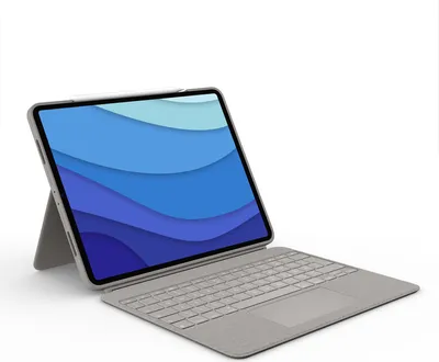 Produktbild von Logitech Combo Touch - Tastatur und Foliohülle - mit Trackpad - hintergrundbeleuchtet - Apple Smart connector - QWERTZ - Deutsch - Sand - für Apple 12.9-inch iPad Pro (5. Generation)