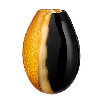 Produktbild von Gilde Glasart, Vase, bauchig, "Umbras", Glas, braun, orange, VE 1, L. 12 cm, B. 22 cm, H. 32 cm 52898
