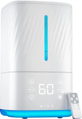 Immagine prodotto di Umidificatore ad ultrasuoni con nebbia fredda e calda - Umidificatore per la camera da letto
