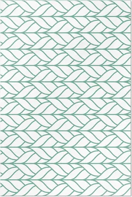 Produktbild von Linierte Blätter minimalistisches Muster – Vinyl Fußmatte – 140x210 cm – Rutschfest, Pflegeleicht & Langlebig