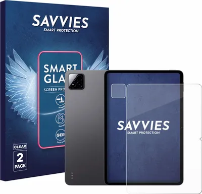 Produktbild von 2x Savvies Schutzglas Folie für Xiaomi Pad 7 (Display+Kamera) 9H Panzer Schutzfolie Glas Displayschutz klar transparent