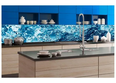 Produktbild von Küchenrückwand Folie selbstklebend SPRUDEL 350 x 60 cm - Klebefolie - Dekofolie - Spritzschutz für Küche -