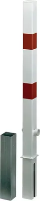 Produktbild von Alberts Absperrpfosten Passau | zum Einbetonieren, herausnehmbar | weiß | Pfosten 70 x 70 mm | Höhe über Boden 100 cm