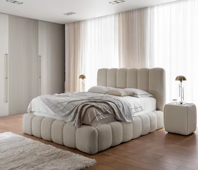 Produktbild von Polsterbett Cande 180x200 cm, Bett mit Stauraum und Bettkasten, Doppelbett mit Stabilem Holzrahmen und Kopfteil, Eleganter Catch Me, Beige